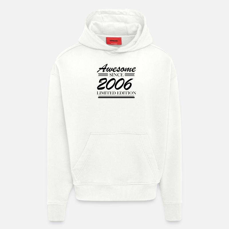 2006 - Année de construction 2006 - Sweat à capuche bio épais oversize fabriqué en UE - OFF WHITE