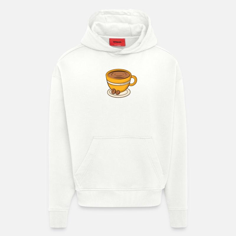 Tasse à café Cappuccino - Sweat à capuche bio épais oversize fabriqué en UE - OFF WHITE