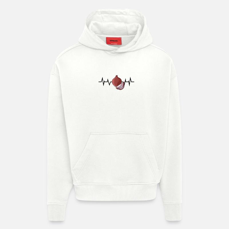 Rythme cardiaque d’oignon - Sweat à capuche bio épais oversize fabriqué en UE - OFF WHITE