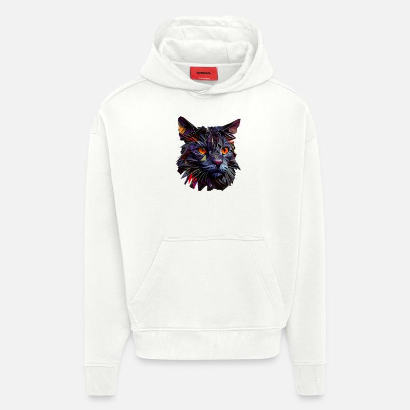 Katze Katzen Kätzchen Polygon Katze - Hoodie- made by SPREAD  - OFF WHITE