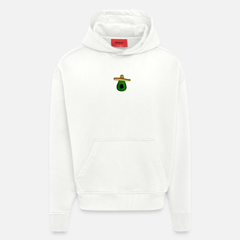 Avocat mexicain au sombrero - Sweat à capuche bio épais oversize fabriqué en UE - OFF WHITE