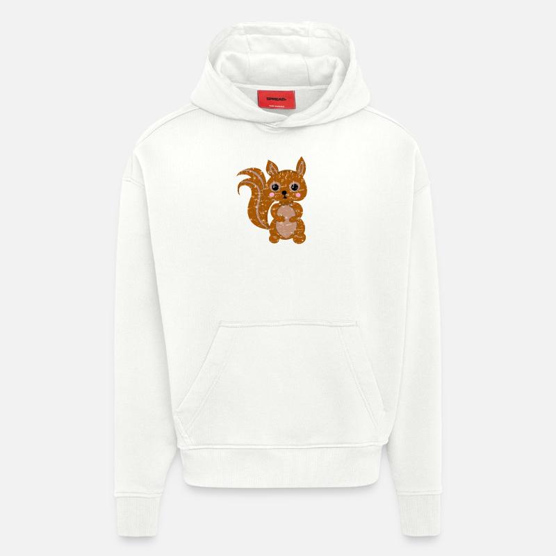 Süßes Kawaii Eichhörnchen - Hoodie- made by SPREAD  - OFF WHITE