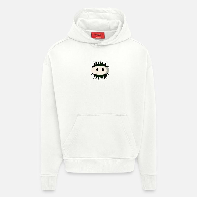 Mignon oursin kawaii - Sweat à capuche bio épais oversize fabriqué en UE - OFF WHITE