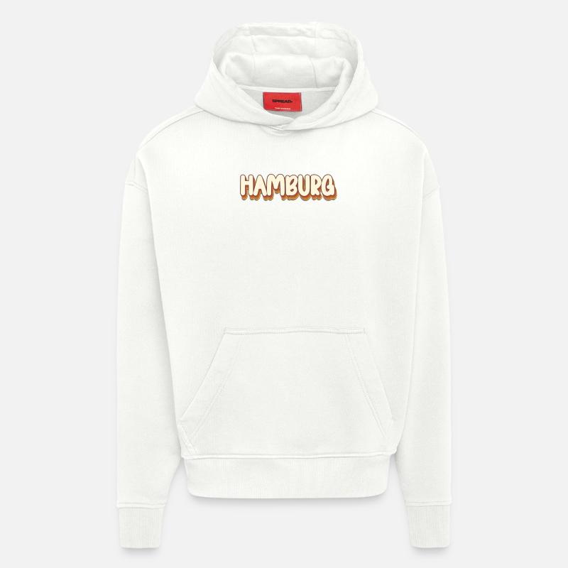 Hamburgerin Hamburger Hambourg - Sweat à capuche bio épais oversize fabriqué en UE - OFF WHITE