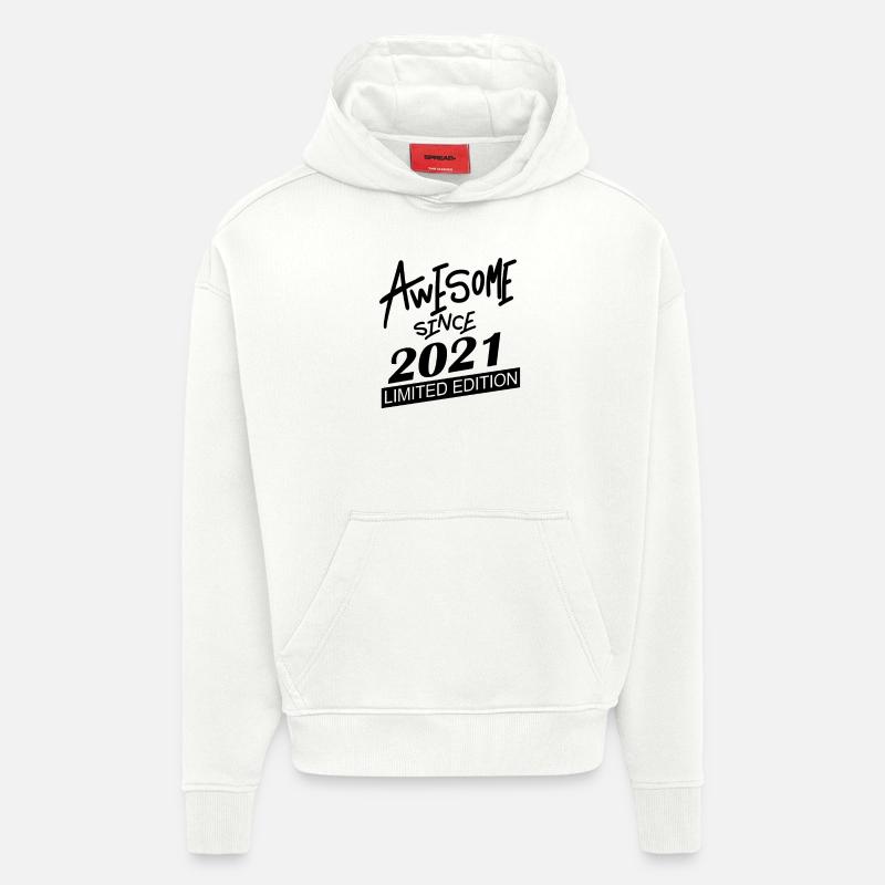 2021 - Millésime 2021 - Sweat à capuche bio épais oversize fabriqué en UE - OFF WHITE
