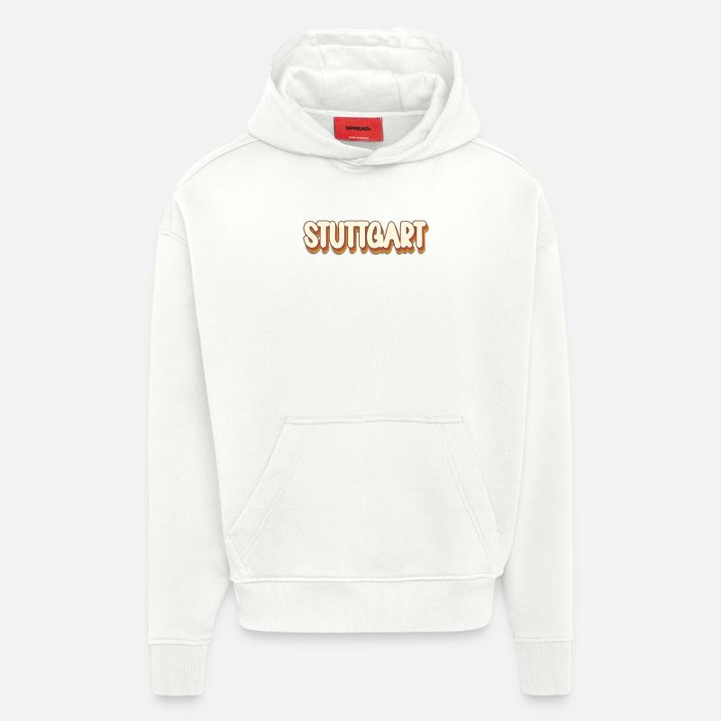 Stuttgarterin Stuttgarterer Stuttgarter - Sweat à capuche bio épais oversize fabriqué en UE - OFF WHITE