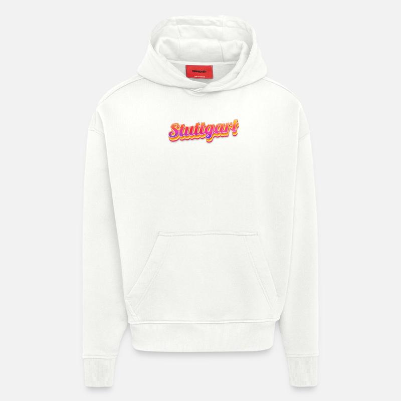 Stuttgarterin Stuttgarterer Stuttgarter - Sweat à capuche bio épais oversize fabriqué en UE - OFF WHITE