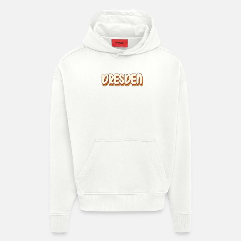 Dresdnerin Dresdner Dresde - Sweat à capuche bio épais oversize fabriqué en UE - OFF WHITE