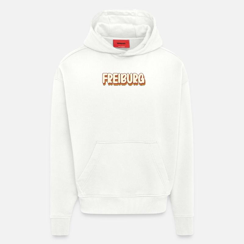 Freiburgerin Freiburger Freiburg - Sweat à capuche bio épais oversize fabriqué en UE - OFF WHITE