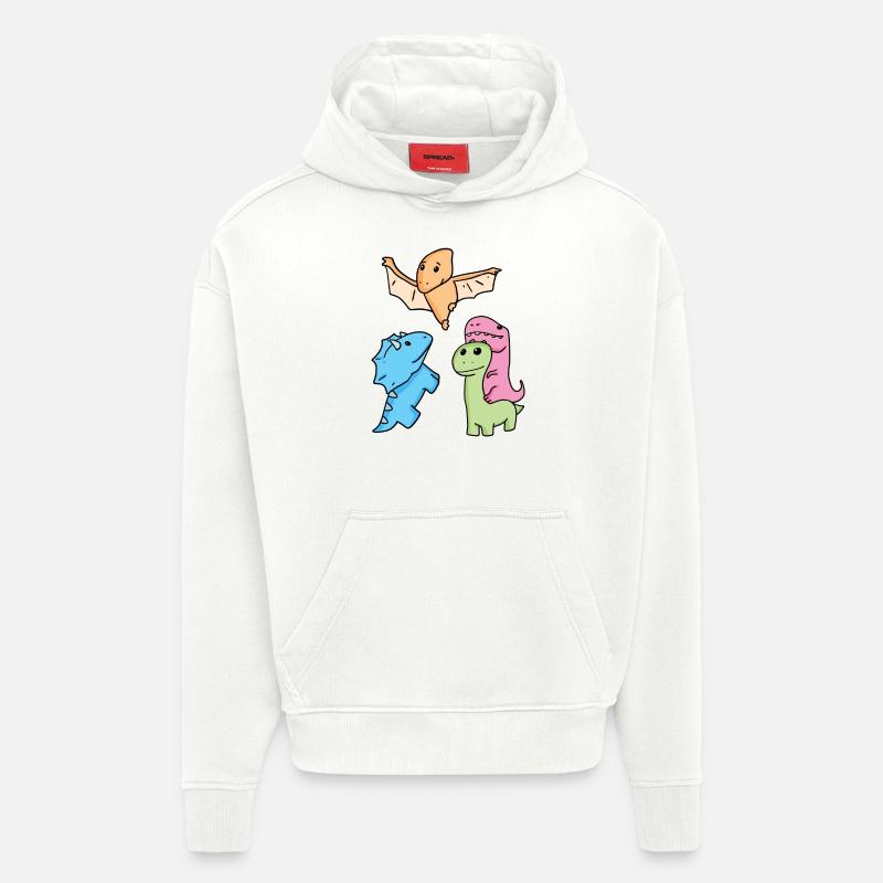 Dinosaure - Sweat à capuche bio épais oversize fabriqué en UE - OFF WHITE