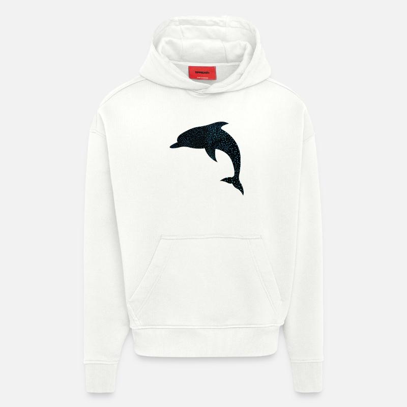 Niedlicher Delphin Mignon Dauphin - Sweat à capuche bio épais oversize fabriqué en UE - OFF WHITE