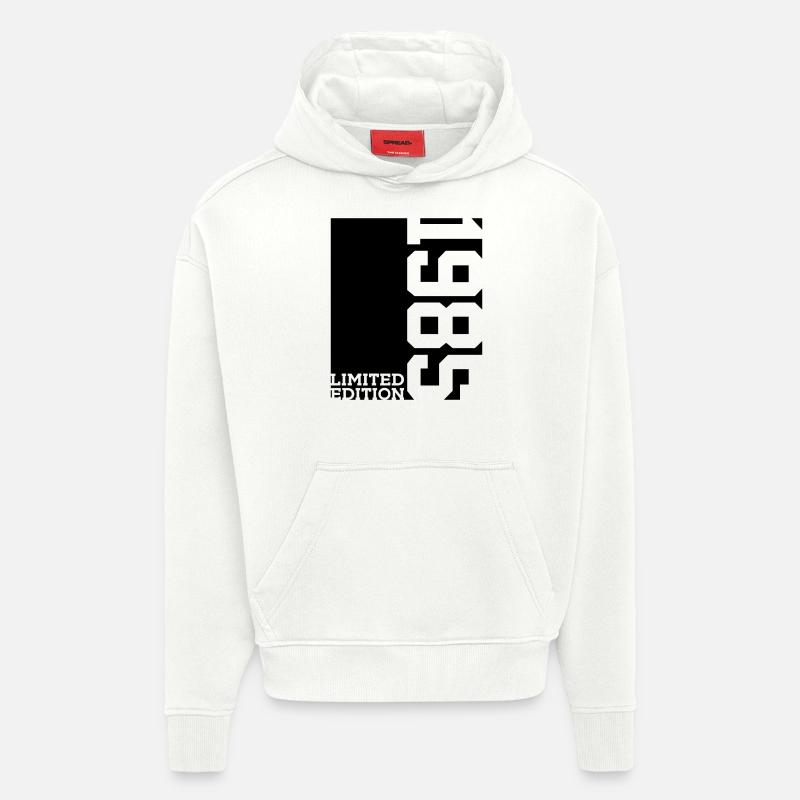 ÉDITION LIMITÉE 41E ANNIVERSAIRE 1985 - Sweat à capuche bio épais oversize fabriqué en UE - OFF WHITE