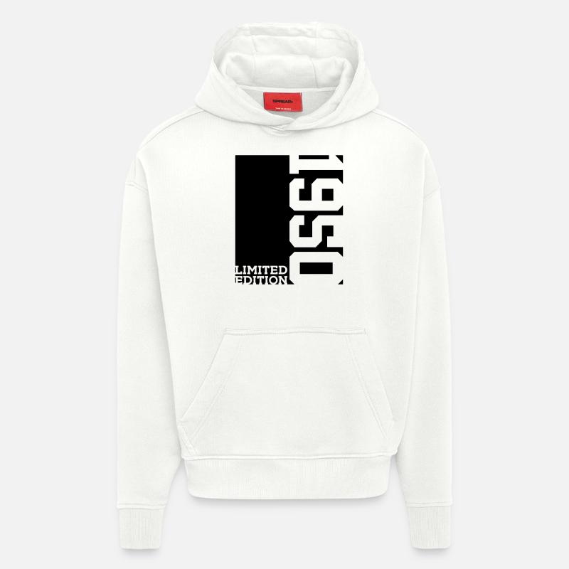 ÉDITION LIMITÉE 76E ANNIVERSAIRE 1950 - Sweat à capuche bio épais oversize fabriqué en UE - OFF WHITE