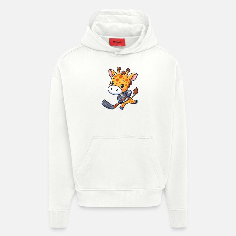 Giraffe als Eishockeyspieler - Hoodie- made by SPREAD  - OFF WHITE