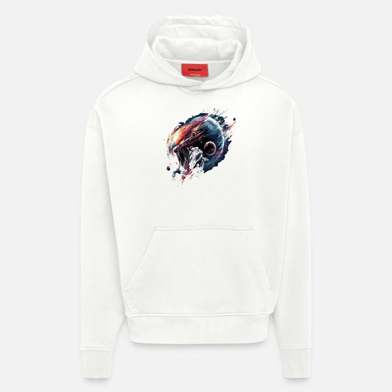 Alien Creature Planète Science-fiction - Sweat à capuche bio épais oversize fabriqué en UE - OFF WHITE