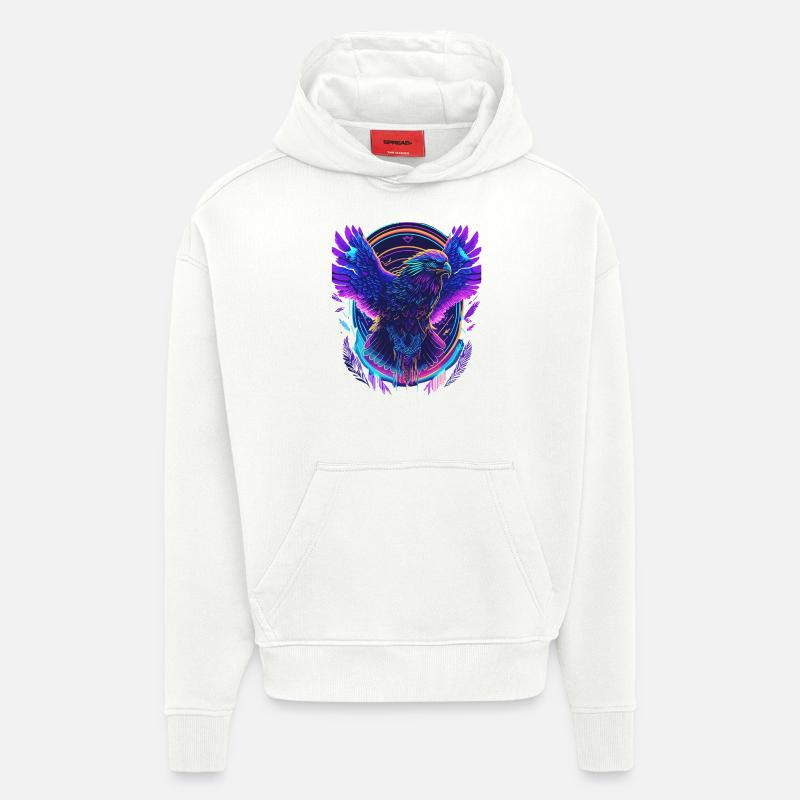 Flying Eagle Synthwave - Hoodie- made by SPREAD  - OFF WHITE