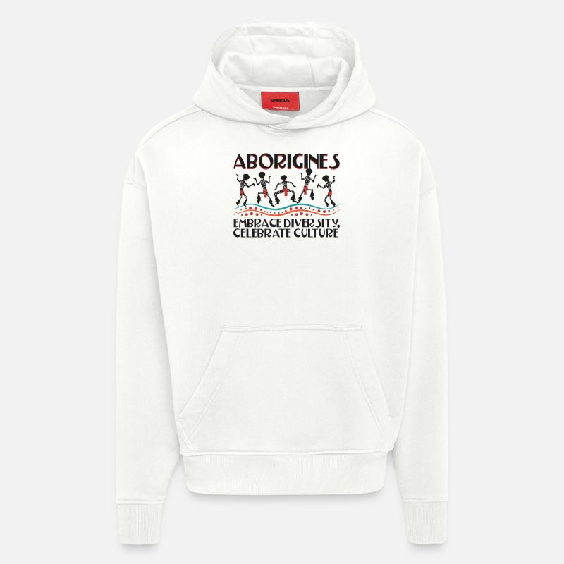 Les Autochtones embrassent la diversité - Sweat à capuche bio épais oversize fabriqué en UE - OFF WHITE