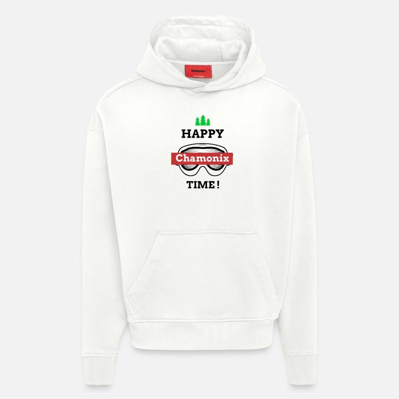 Frohe Zeit in Chamonix - Hoodie- made by SPREAD  - OFF WHITE