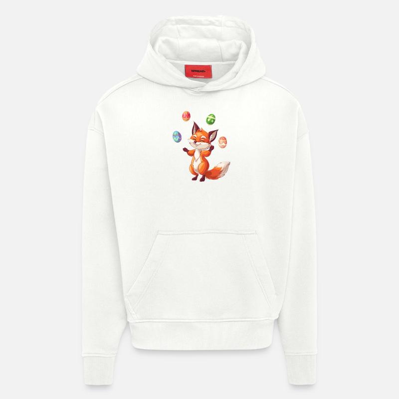 Oster Rotfuchs Jongliert Eier - Hoodie- made by SPREAD  - OFF WHITE