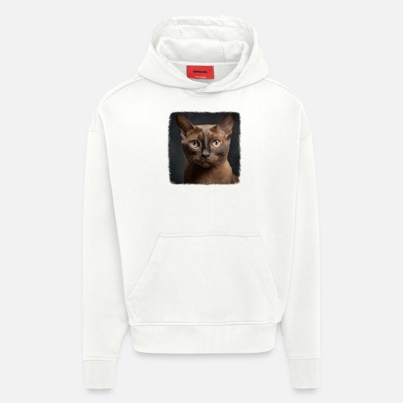 Chat birman Birmanie Katze - Sweat à capuche bio épais oversize fabriqué en UE - OFF WHITE