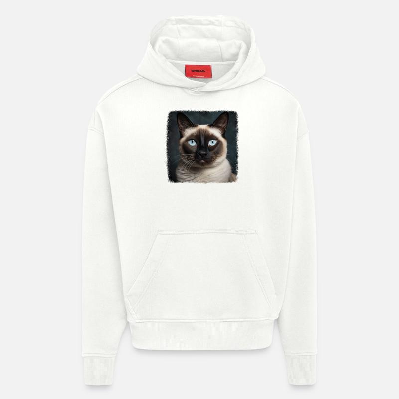 Chaton raquette Chat raquette - Sweat à capuche bio épais oversize fabriqué en UE - OFF WHITE