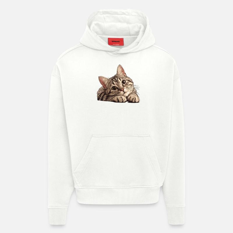 Tabby Kätzchen Tabby Katze - Hoodie- made by SPREAD  - OFF WHITE