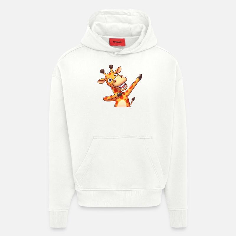 Cool Girafe Dabbing Dab Dance - Sweat à capuche bio épais oversize fabriqué en UE - OFF WHITE