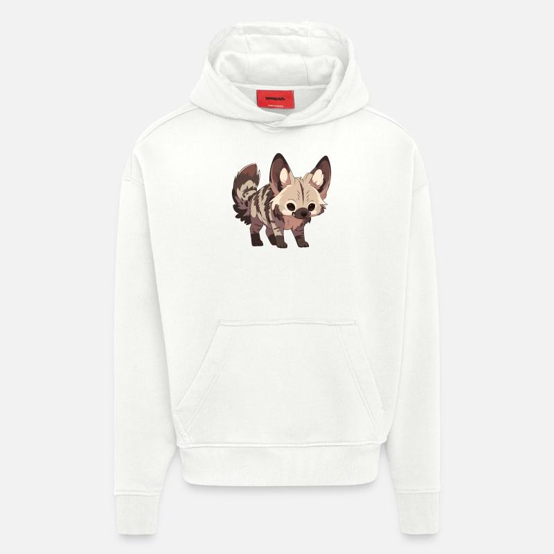 Loups d’Aardwolf - Sweat à capuche bio épais oversize fabriqué en UE - OFF WHITE