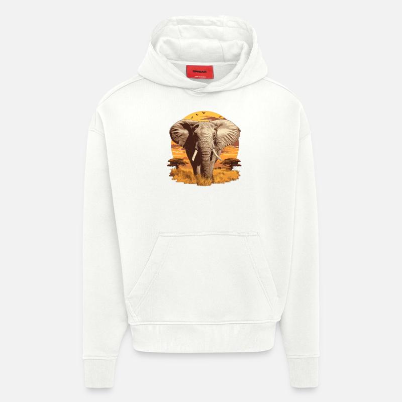 Elephant Elephant - Hoodie- made by SPREAD  - OFF WHITE