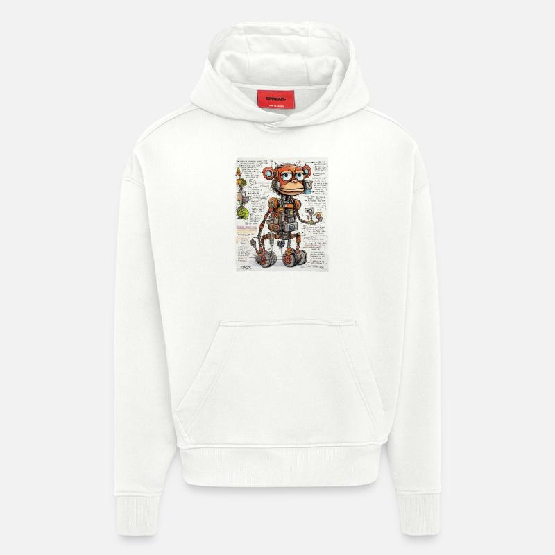 Die Struktur des Roboter-Affen - Hoodie- made by SPREAD  - OFF WHITE