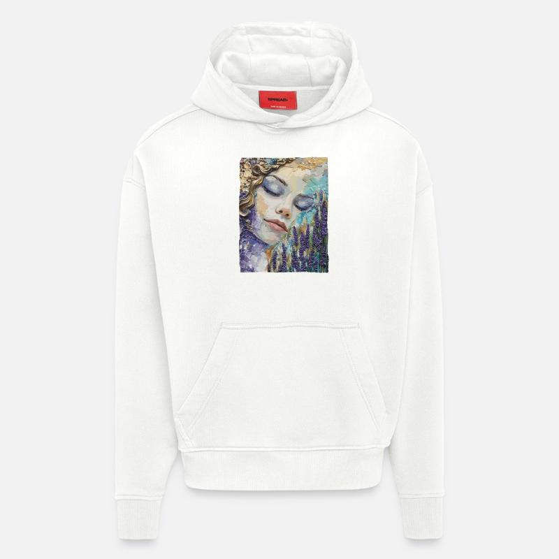 Mädchen schläft im Lavendel - Hoodie- made by SPREAD  - OFF WHITE
