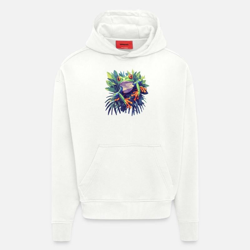 Rainette Baumfrösche Baumfrosch - Sweat à capuche bio épais oversize fabriqué en UE - OFF WHITE