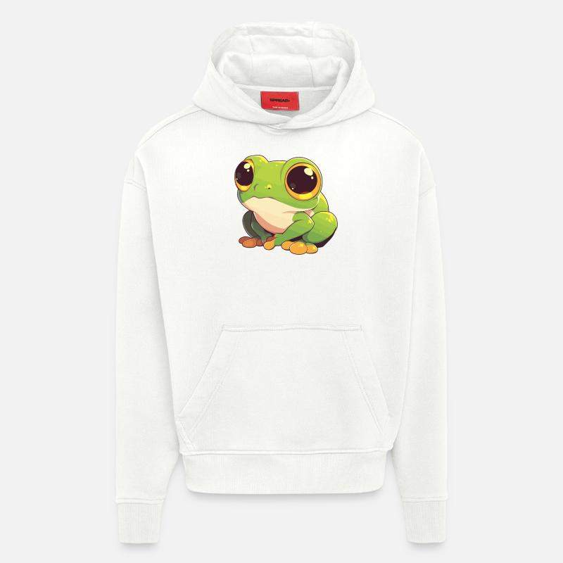 Rainette Baumfrösche Baumfrosch - Sweat à capuche bio épais oversize fabriqué en UE - OFF WHITE