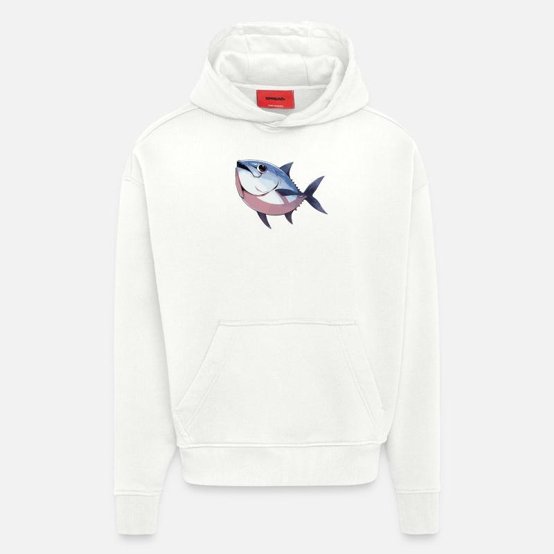 Thon Thunfische Thunfisch - Sweat à capuche bio épais oversize fabriqué en UE - OFF WHITE