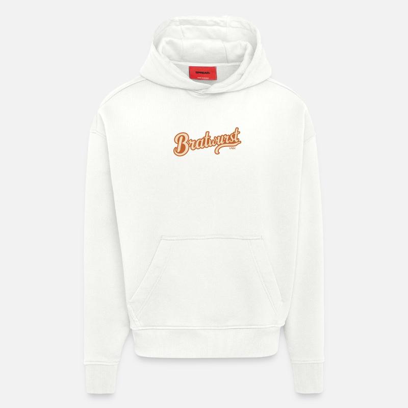 Bratwurst - Sweat à capuche bio épais oversize fabriqué en UE - OFF WHITE
