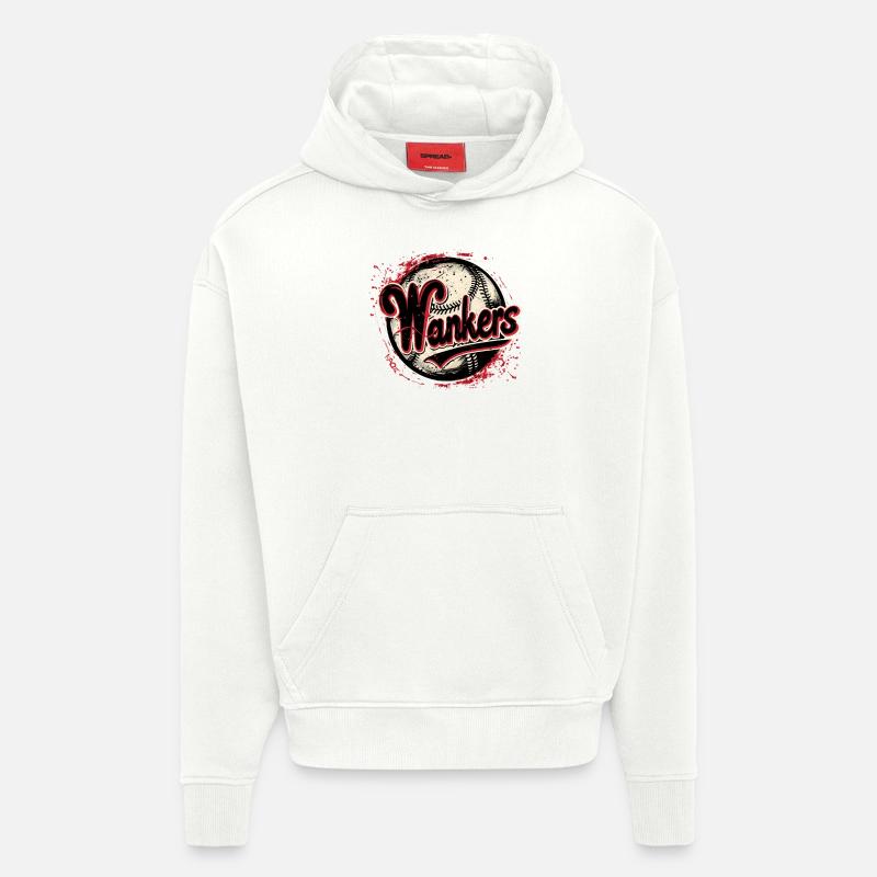 Wankers, parodie d’équipe de baseball - Sweat à capuche bio épais oversize fabriqué en UE - OFF WHITE