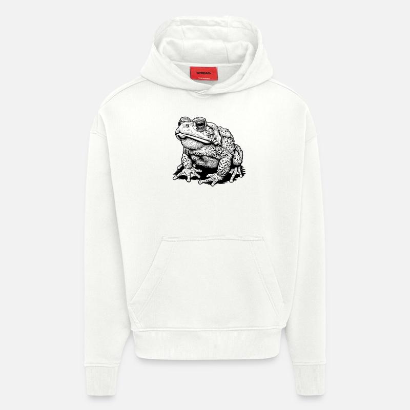 Crapaud crapaud crapaud - Sweat à capuche bio épais oversize fabriqué en UE - OFF WHITE