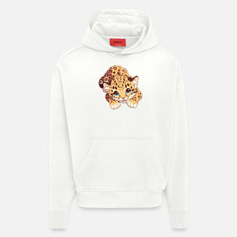 Léopard de l’Amour Amurleoparden Amurleopard - Sweat à capuche bio épais oversize fabriqué en UE - OFF WHITE