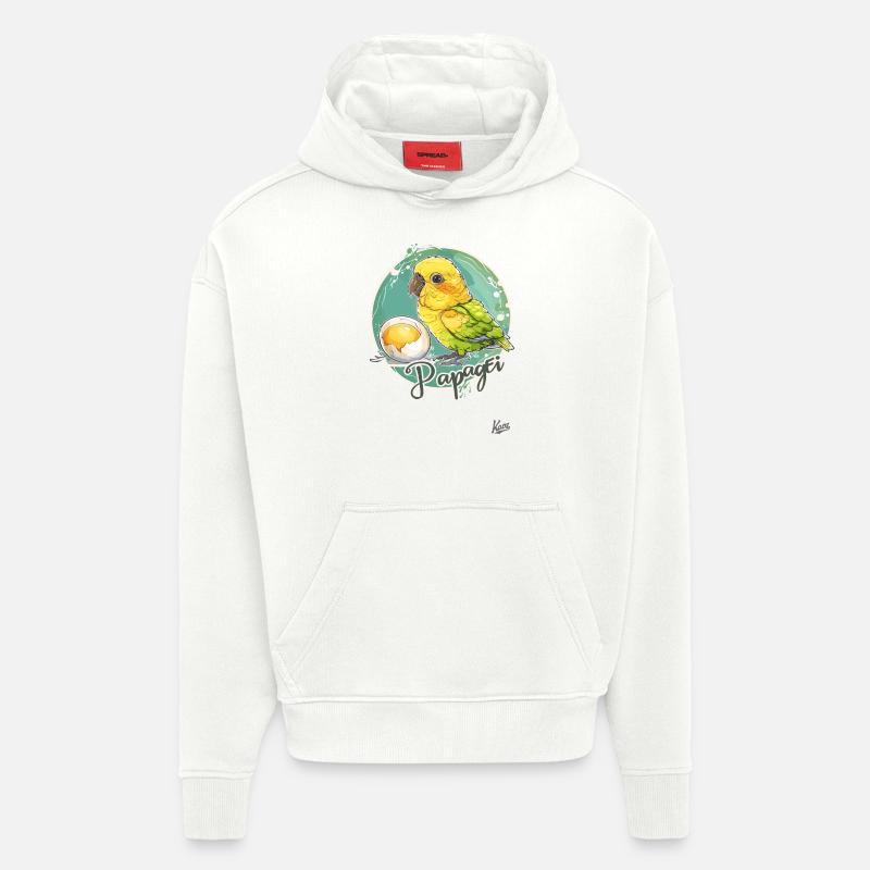 Parrot Egg: Parrot and Egg - Hoodie- made by SPREAD  - OFF WHITE