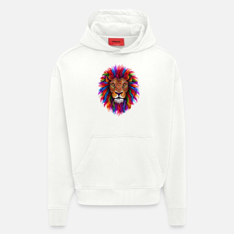 Psychedelischer Löwe - Hoodie- made by SPREAD  - OFF WHITE