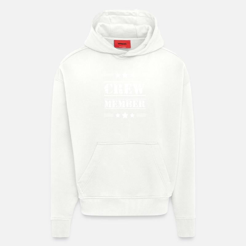 Tampon de membre d’équipage - Sweat à capuche bio épais oversize fabriqué en UE - OFF WHITE