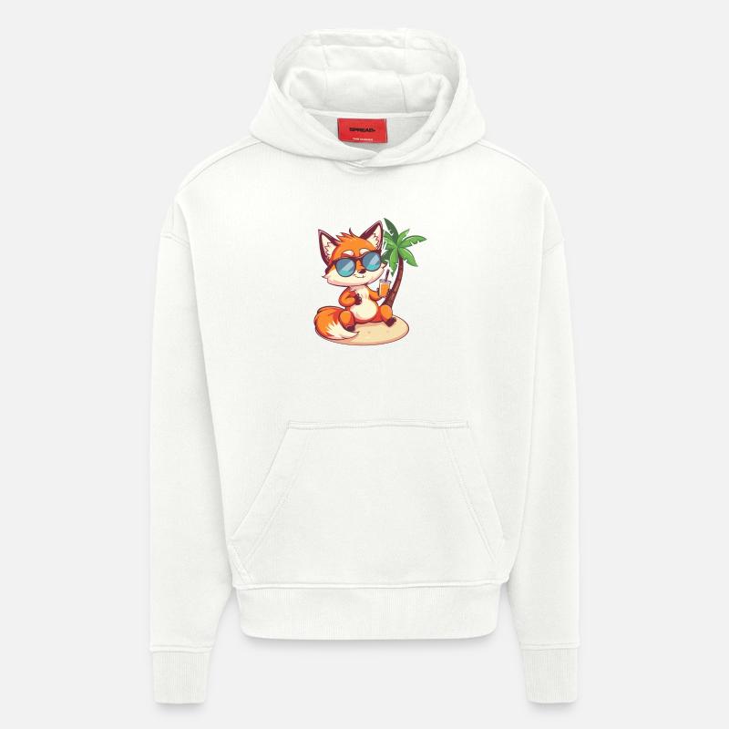 Fuchs Sommer Strand Comic - Hoodie- made by SPREAD  - OFF WHITE