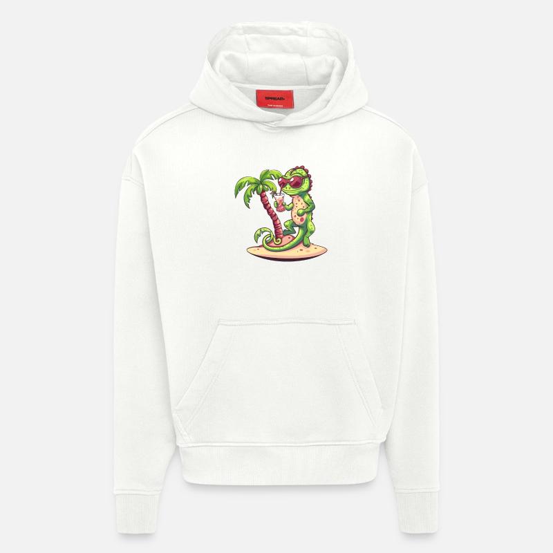 Chameleon Summer Beach Comic - Hoodie- made by SPREAD - OFF WHITE
