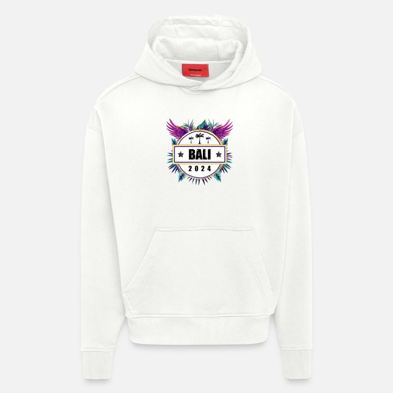 L’équipe de Bali 2024 - Sweat à capuche bio épais oversize fabriqué en UE - OFF WHITE