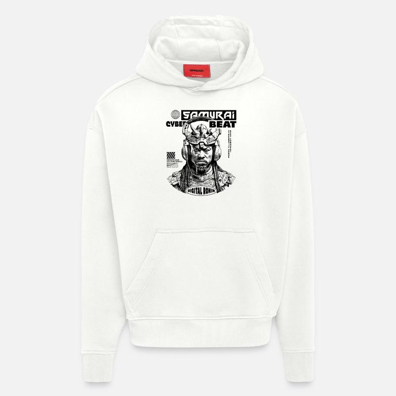 Tech Samurai Sci-Fi Shirt - Hoodie- made by SPREAD  - OFF WHITE