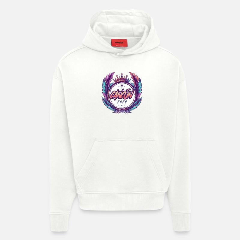 Cancun, Mexique 2024 - Sweat à capuche bio épais oversize fabriqué en UE - OFF WHITE