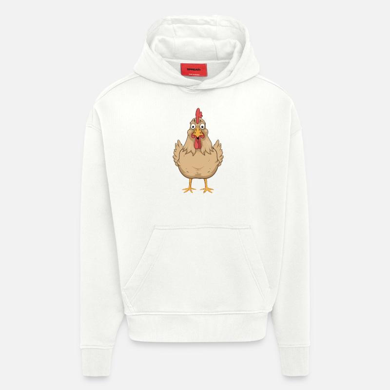 Funny Chicken Comic Drawing Fun - Hoodie- made by SPREAD  - OFF WHITE