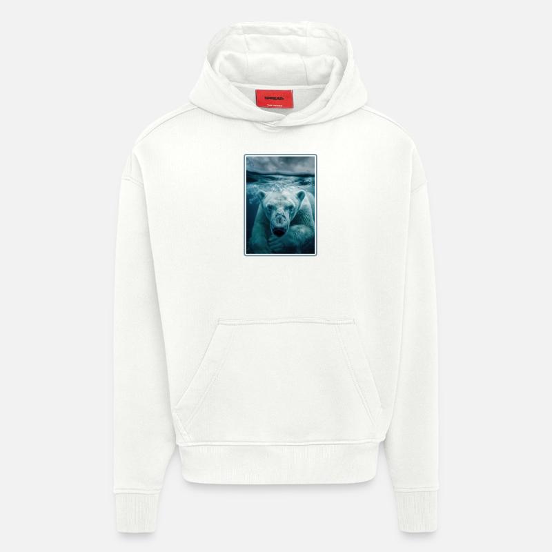 Polar Bear Eisbären Eisbär - Hoodie- made by SPREAD  - OFF WHITE