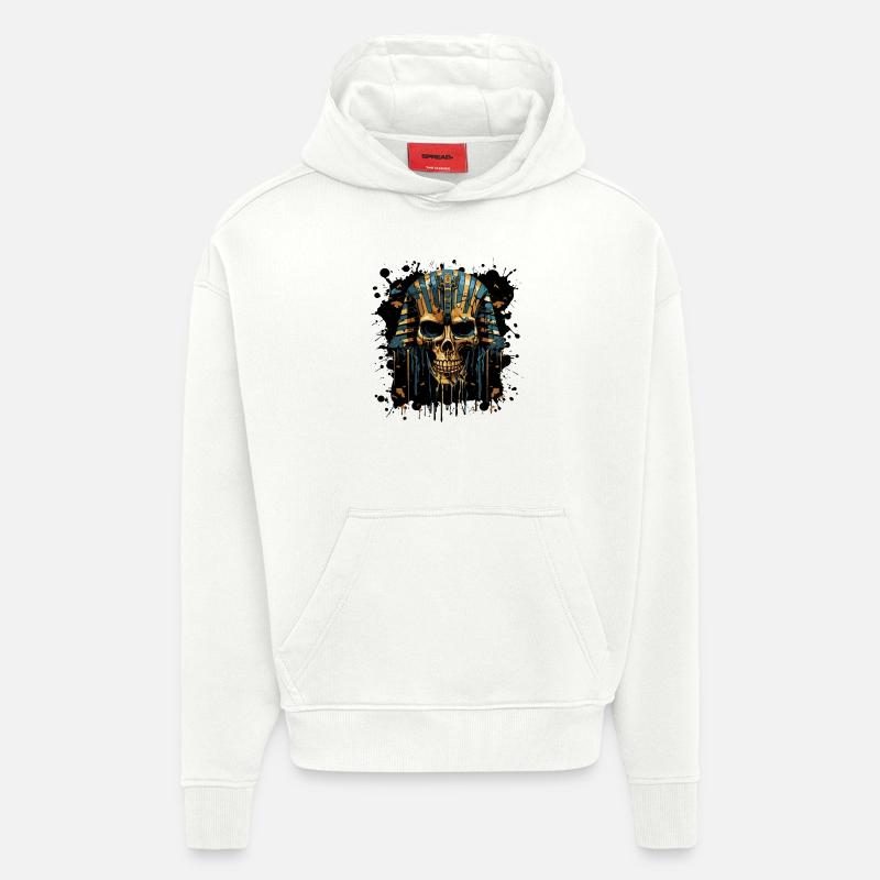Crâne de pharaon - Sweat à capuche bio épais oversize fabriqué en UE - OFF WHITE
