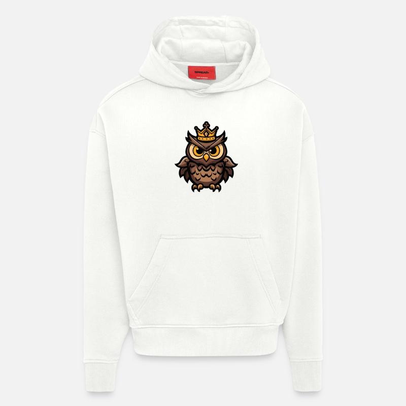 Eule Comic Krone - Hoodie- made by SPREAD  - OFF WHITE